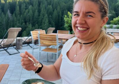 Hausgemachtes Glace im Berggasthaus Gonzen